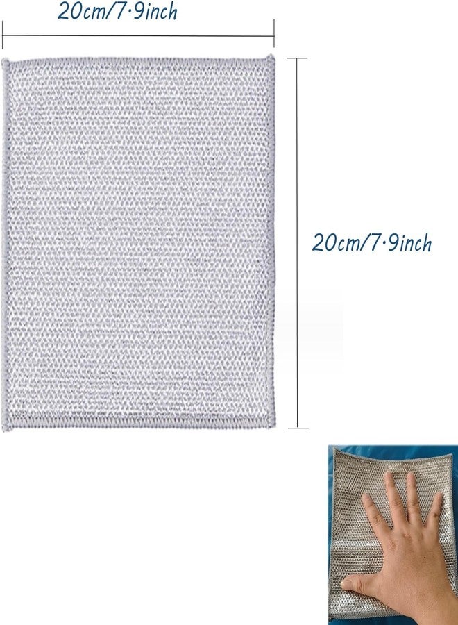 EMPOISON Multipurpose Wire Dishwashing Rags for Wet and Dry Cleaner Dish Cloths Stainless Steel Scourers Cleaners Reusable Kitchen Scourer Cloth (5) - Image 3